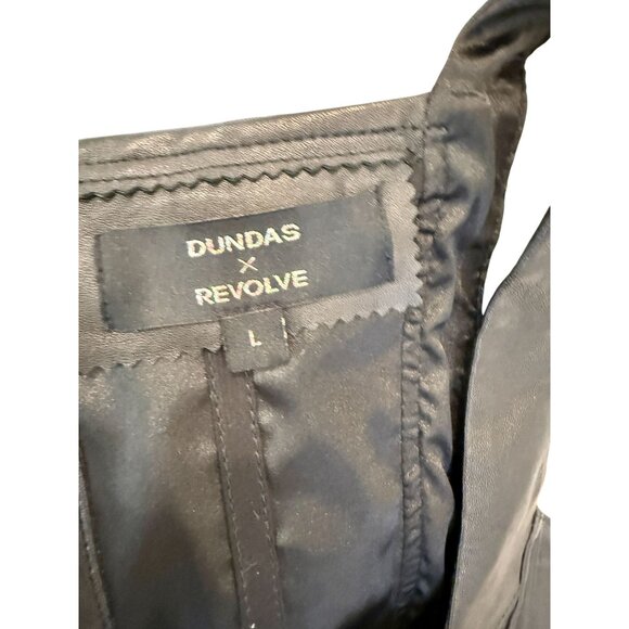 Dundas x REVOLVE Lou Black Leather Corset Dress – Size L - Picture 5 of 8